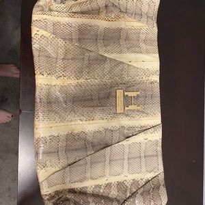Halston Heritage snake skin clutch bag